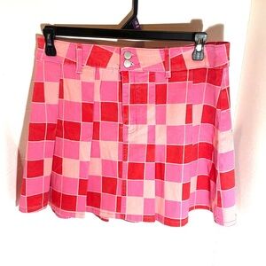 Vintage American Bazi Pink Pleated Mini Skirt Preppy Y2-K Trendy Size 1X